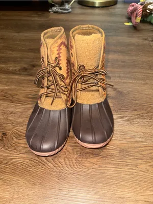 Simply Southern Women's Brown & Tan Patterned Duck Boots thumbnail 2