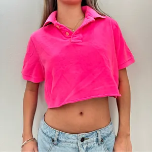 Abercrombie & Fitch Neon pink super-cropped polo thumbnail 2