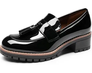 NWOT Classic Black Tassel Loafer Heels thumbnail 1