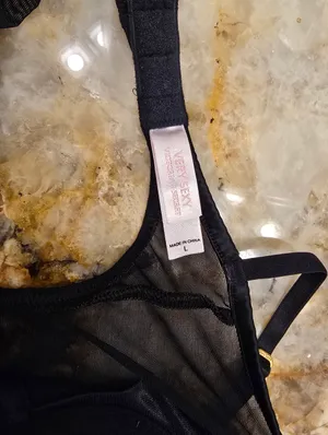 Victoria's Secret Very Sexy Babydoll Mesh Lingerie Chemise Black L thumbnail 5