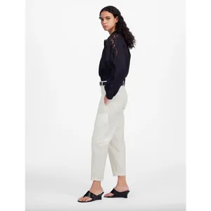Madewell The Barrel Leg Utility Pant Garment Dyed Twill White Cargo US 4 NWT thumbnail 4