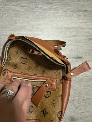 Women's Brown Monogram Crossbody Backpack thumbnail 5