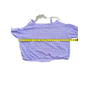 FREE PEOPLE Lilac Sistine Hacci Sweater TOP off shoulder size medium thumbnail 5