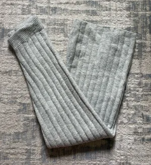 Sincerely Jules Light Gray Ribbed Boot Cut Pants thumbnail 1