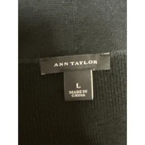 Ann Taylor Women's Black Long Sleeve Cropped Open Cardigan Sweater Top Size L thumbnail 3