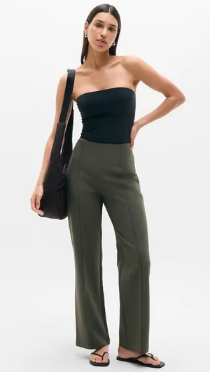 New Athleta 4P All Ways High Rise Bootcut Pant Mountain Olive Size 4 Petite thumbnail 1