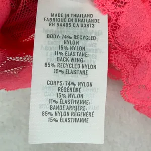 Aerie Real Good Lace Bralette Neon‎ Pink Floral V-Neck Mesh Longline Small thumbnail 5