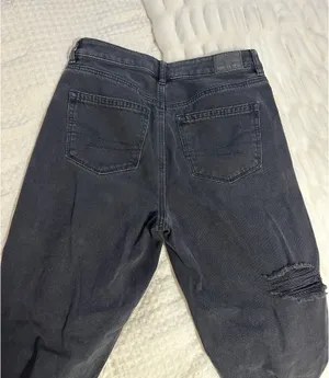 American Eagle Black Wash Comfort Stretch Ripped Jeans thumbnail 6