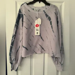 Wildfox Olivia Muse Spiral Dye Women’s Lavender & Blue Sweatshirt Size XS thumbnail 6