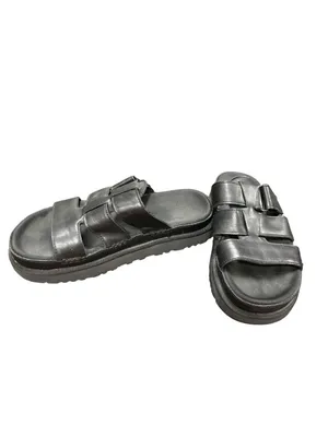 Ugg Golderstar 1154652 wms black leather platform slides sandals sz 9 SKU 10-710 thumbnail 2