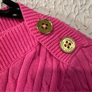 Lauren Ralph Lauren Pink Cable Knit 100% Cotton Sweater size medium thumbnail 4