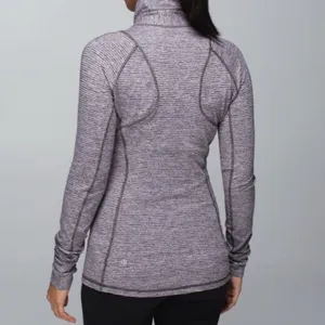 Lululemon Race Your Pace 1/2 Zip Gray Purple Striped‎ 4 thumbnail 2