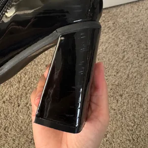 Nasty Gal Going Out Glossy Black Heeled Boots thumbnail 7