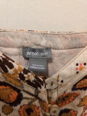 aerie Cream Maxi Dress with Mustard & Rust Patchwork Xs thumbnail 2