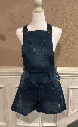 Colombian Denim Short Overalls Butt Lifting Blue Size undefined thumbnail 1