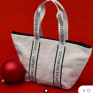 Victoria's Secret New‎ Cozy Plush Totepink and cream thumbnail 1