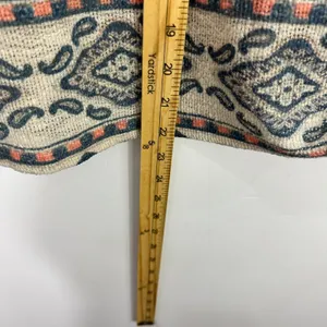 Ginger G Southwestern Aztec‎ Print Top L Beige Blue Short Sleeve Boho Festival thumbnail 6