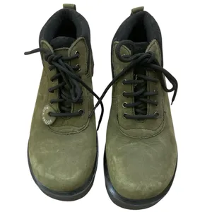 Olive Green Waterproof Suede Leather Hiking Boots granola girl goblincore thumbnail 2