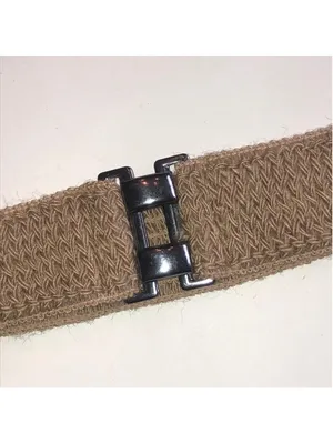 Vintage Woven Tan Belt with Dark Metal Buckle thumbnail 2
