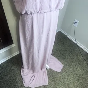 NWT WAYF Blush Pink Bella Blouson Column Gown Maxi Formal Dress Sz L Long thumbnail 8
