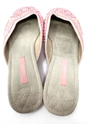 REPORT bubble gum pink fabric/sequins/beading slides, unmarked size 9 thumbnail 10