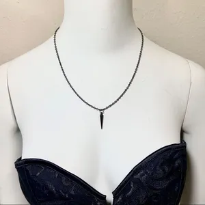 Spike Gunmetal Necklace Punk Goth Egirl New thumbnail 1