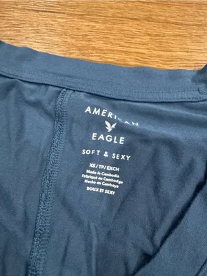 AMERICAN EAGLE Soft & Sexy Casual Flowy Blue V-neck Short Sleeve Top | Size XS thumbnail 2