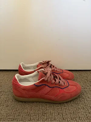 Alohas tb.490 Rife Sneakers in a coral pink suede colorway thumbnail 3