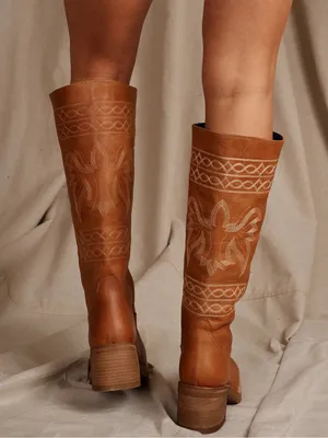 Free People x Dingo Avalon Embroidered Western Boots Russet Size 7.5 thumbnail 5