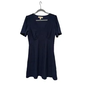 Michael Kors Navy Blue Embroidered Dress M thumbnail 2