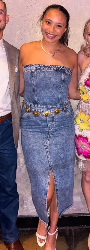 Revenge the label denim dress thumbnail 1