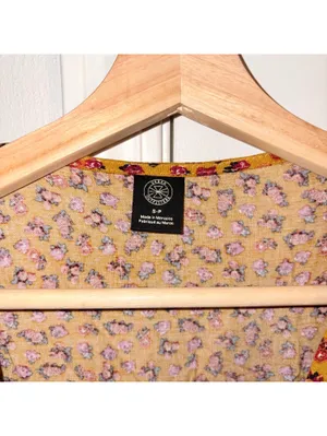 Urban outfitters NWOT $79 Woman’s S Mustard leopard print shortsleeve midi dress thumbnail 6