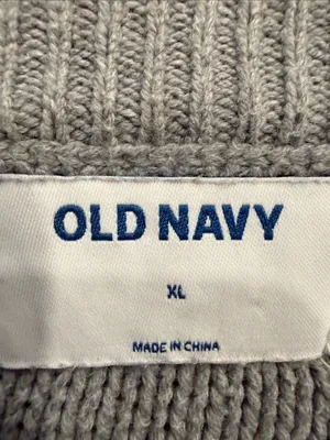 Old navy grey crew neck popcorn stitches sweater size xlarge, thumbnail 2