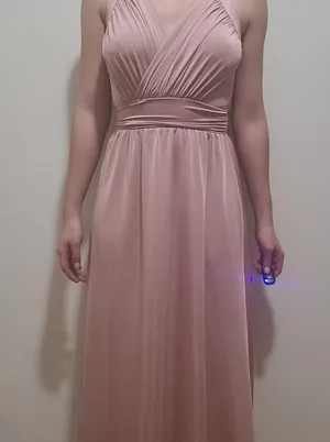 Long Sleeveless Flowy Bridesmaid Cocktail Evening Purple Size M thumbnail 16