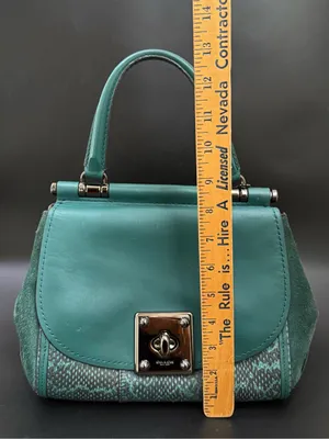 COACH 12086 Green Drifter Snakeskin Top Handle Crossbody Shoulder Bag thumbnail 13