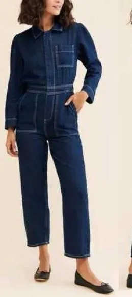 Anthropologie nully seventy + mochi Lorna denim blue jumpsuit size 4 NWT $215 thumbnail 1