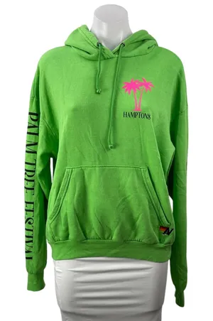 Aviator Nation Green Long Sleeves Palm Tree Hamptons 2023 Hoodie Sweatshirt XS thumbnail 1