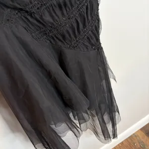 Vtg Y2K Whimsigoth Fairy black chiffon midi dress thumbnail 4