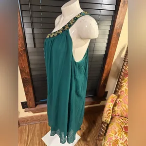 Ever Pretty Emerald Green One Shoulder Beaded Grecian Mini Dress Boho Resort thumbnail 8