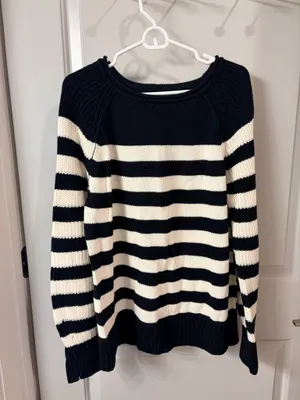 Aerie black and white striped sweater thumbnail 4