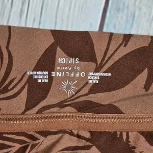 Aerie OFFLINE Tropical‎ Leaf Print Ballet Back Sports Bra Medium Support S NWT thumbnail 5