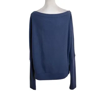 Nike Womens Navy Textured Knit Top with Dolman Sleeves Size Large thumbnail 2