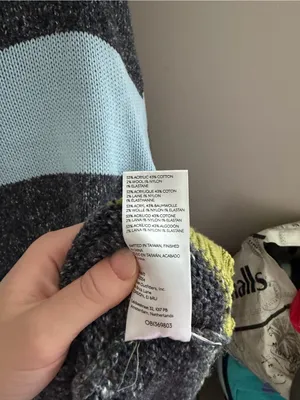 Urban Outfitters Striped Crewneck Sweater in Light Blue, Charcoal and Olive thumbnail 5