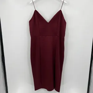 Showpo Big Ideas Midi Dress Size 16 Red Cocktail Thigh Leg Slit Bodycon S005820‎ thumbnail 2