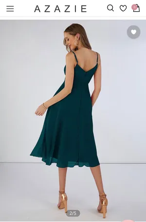 Azazie Pine Green Bridesmaid Dress thumbnail 2