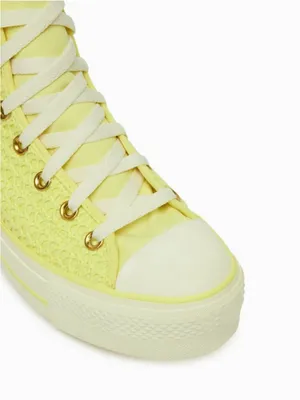 NEW Converse Wmns Chuck Taylor All Star Lift Platform Knit High 'Lemon Slushy' thumbnail 5