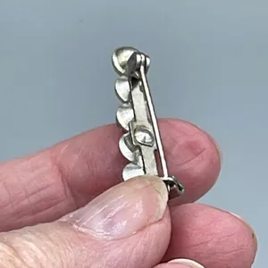Vintage crystal bar brooch Silver thumbnail 7