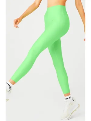 Alo 7/8 High-Waist Airlift Leggings Ultramint Neon Bright Hi-Rise Tights Pants L thumbnail 2