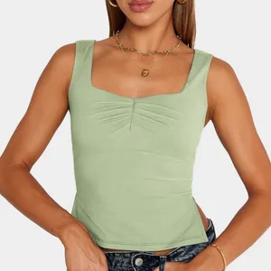 NWT Trendy Queen Green Ruched Cropped Tank Top Size XS thumbnail 2