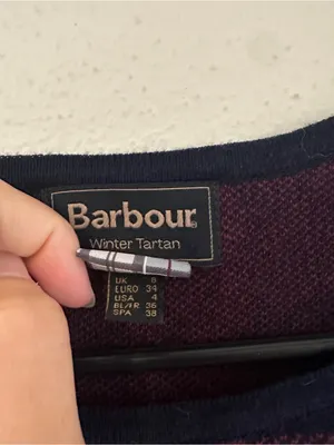 Barbour burgundy and navy plaid cotton blouse thumbnail 3